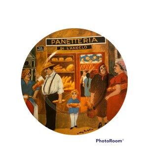 Tuscan Storefronts "PANETTERIA" Guy Buffet Dinner Plate